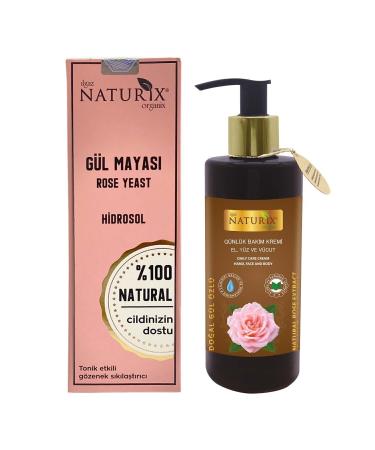 Ilgaz Naturix Organix Tonic Effective 0 Herbal Rose Water 250 Ml + Rose Essence Moisturizing Hand Face Body Care Cream 250 Ml