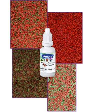 AMORE Cichlid Mix Granules Discus Bits Malawi Chips AHM Red Green 4-Mix-740gr Fish Food Multivitamin