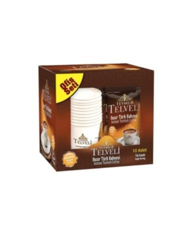 Teymur Ground Turkish Coffee Plain 7 gr Office Set 10 Piece Box 12 Boxes 120 Pieces 86810653004830 - Buy Online on GoSupps.com