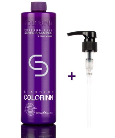 Colorinn Stardust Silver Shampoo 1000ml Purple Blue Shampoo