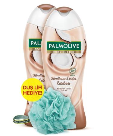 Palmolive Body Butter Coconut Charm Bath and Shower Gel 500 ml x 2 Pieces + Shower Loofah Gift - Buy Online on GoSupps.com