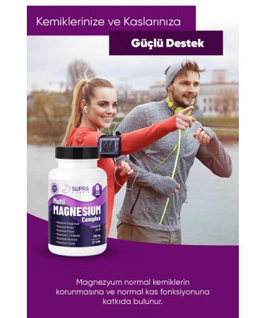 Supra Vitamin Multi Magnesium Complex 60 Tablets- Bisglycinate + Citrate + Malate + L-Threonate + Gluconate & Taurate - Buy Online on GoSupps.com