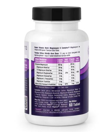 Supra Vitamin Multi Magnesium Complex 60 Tablets- Bisglycinate + Citrate + Malate + L-Threonate + Gluconate & Taurate - Buy Online on GoSupps.com