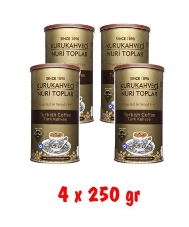 BAZAAR 4 Wood Fire Roasted Turkish Coffee 1000 Gr Nuri Toplar New Date