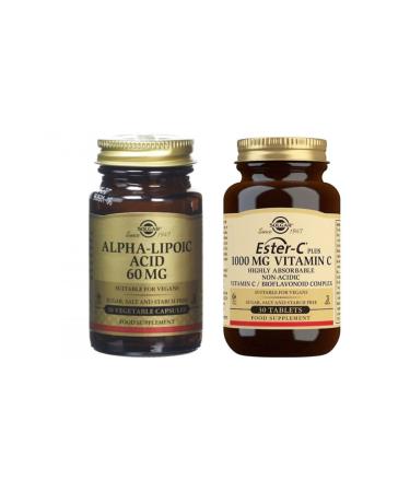 Solgar Alpha Lipoic Acid 60 Mg 30 Tablets + Ester-c Plus 1000 Mg 30 Tablets