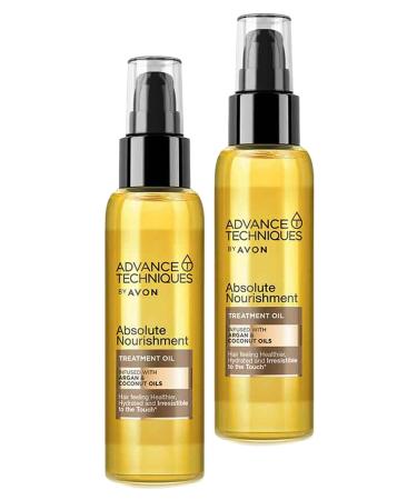 Avon Advance Techniques Hair Care Oil with Argan and Coconut Oil 100 Ml. Duo Set