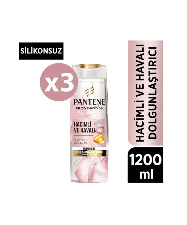 Pantene Silicone-Free Volumizing Shampoo Biotin and Rose Water 1200ml (400ML X 3)
