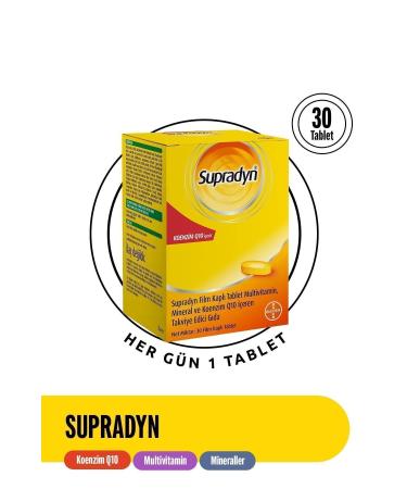 Supradyn 30 Film-Coated Tablets | Food Supplement Containing Coenzyme Q10 Multivitamins and Minerals
