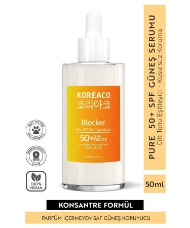 KOREACO Blocker 0 Pure SPF 50+ Water Resistant High UVB+UVA Protection 50ml Sun Serum - Buy Online on GoSupps.com