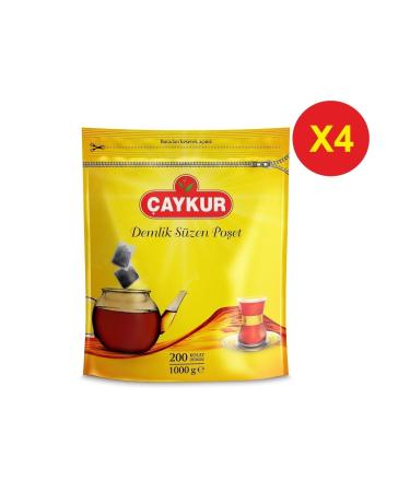 aykur 4 Pieces Teapot Filtering Tea Bag 5 Gr 200 Pieces (total 4000 Grams)