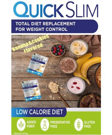 NUTRIPHARMA QUICK SLIM Quick Slim High Protein Meal Powder for Weight Loss Banana & Cookie Flavor 30 Servings - Buy Online on GoSupps.com