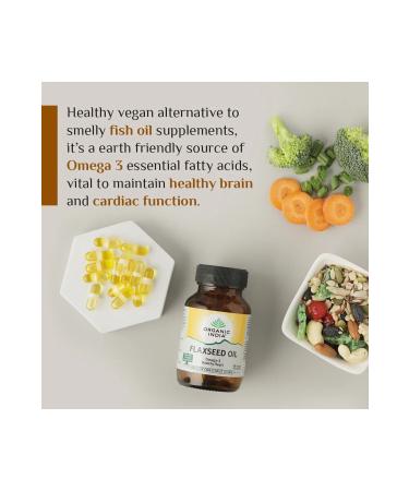 Organic India Flaxseed Oil (CAPSULE) - For a Healthy Heart - Buy Online on GoSupps.com