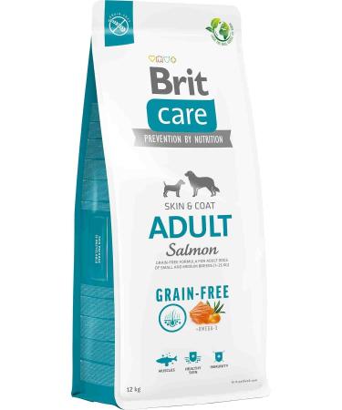 Brit Care Skin & Coat Adult Dog Food for All Breeds Salmon Grain Free 12 Kg - Buy Online on GoSupps.com