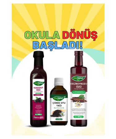 His Natural Black Mulberry Extract 700 Gr. & Carob Extract 350 Gr. Black Cumin Oil 0 Pure Natural Cold Pressed 3-Piece Set