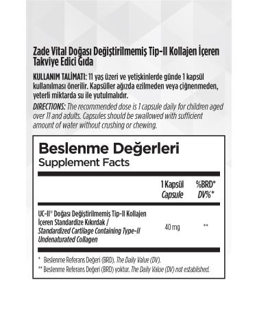 Zade Vital Type 2 Collagen Food Supplement 30 Herbal Hard Capsules - Buy Online on GoSupps.com