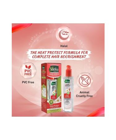 Vatika Naturals Heat Protection Hair Serum | Argan Chamomile & Sesame | Advanced Heat Shield - 47 ml - Buy Online on GoSupps.com