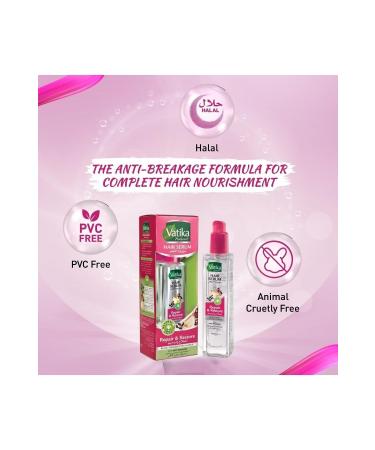 Vatika Naturals Repairing and Regenerating Hair Serum | Black Cumin Castor Oil and Garlic | Anti-Breakage - 47 ml - Buy Online on GoSupps.com