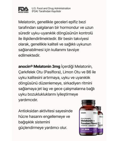 anocin Melatonin 60 Passiflora Vitaminb6 And Lemon Grass Melatoninn Tablet - Buy Online on GoSupps.com