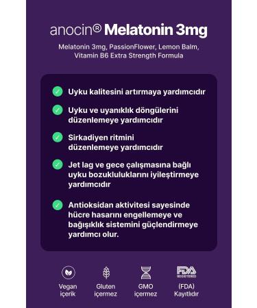 anocin Melatonin 60 Passiflora Vitaminb6 And Lemon Grass Melatoninn Tablet - Buy Online on GoSupps.com