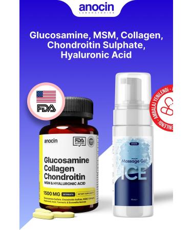anocin Glucosamine Collagen Complex 30 Tablets + Ice Glucosamine Gel 75 ml
