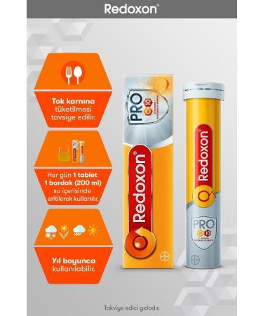 Redoxon Pro 15 Effervescent Tablet: 7 Extra Vitamins with 1000 mg Vitamin C Vitamin D Selenium and Zinc - Buy Online on GoSupps.com