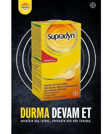 Supradyn 30 Effervescent Tablets | Food Supplement Containing Coenzyme Q10 Multivitamins and Minerals - Buy Online on GoSupps.com