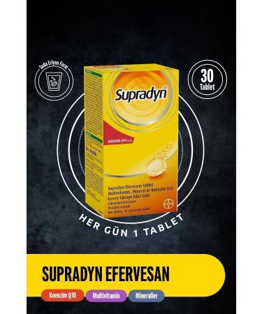 Supradyn 30 Effervescent Tablets | Food Supplement Containing Coenzyme Q10 Multivitamins and Minerals - Buy Online on GoSupps.com