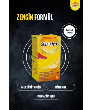 Supradyn 30 Effervescent Tablets | Food Supplement Containing Coenzyme Q10 Multivitamins and Minerals - Buy Online on GoSupps.com