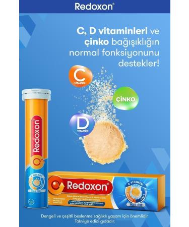Redoxon Triple Effect 15 Effervescent Tablets I 1000 mg Vitamin C Vitamin D and Zinc Containing Supplement - Buy Online on GoSupps.com