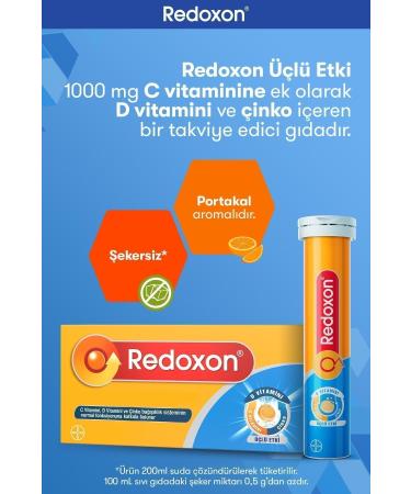 Redoxon Triple Effect 30 Effervescent Tablets I 1000 mg Vitamin C Vitamin D and Zinc Containing Supplement - Buy Online on GoSupps.com