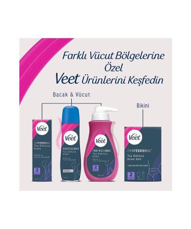 Veet Professional Hair Removal Cream Sensitive Skin Leg & Body Area Super Deal Package 200ml X 2 - Buy Online on GoSupps.com