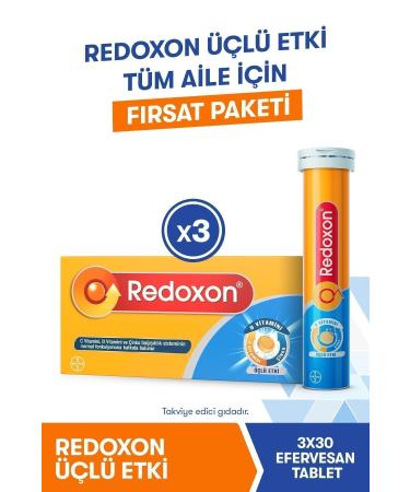 Redoxon Triple Effect 3x30 Effervescent Tablets (DEAL PACKAGE) I 1000 Mg Vitamin C Vitamin D and Zinc
