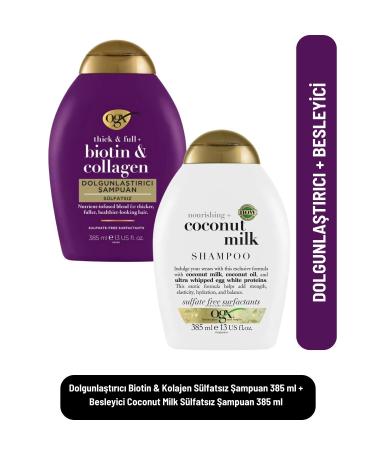OGX Plumping Biotin & Collagen Sulfate-Free Shampoo + Nourishing Coconut Milk Sulfate-Free Shampoo