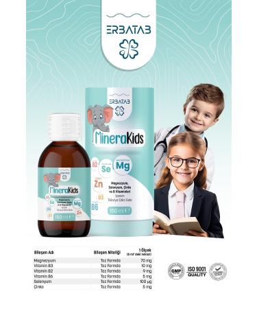 Erbatab Children's Multivitamin (Magnesium Zinc Selenium) Minera Kids 150 ml - Buy Online on GoSupps.com