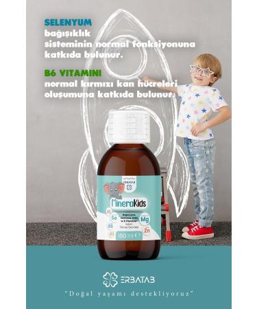 Erbatab Children's Multivitamin (Magnesium Zinc Selenium) Minera Kids 150 ml - Buy Online on GoSupps.com