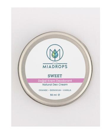 The Miadrops Sweet Natural Cream Deodorant 50 ml - Natural Deo - Orange Geranium Vanilla