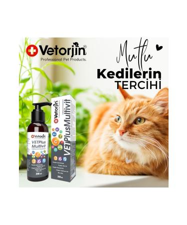 Vetorjin Cat Dog Multivitamin Skin Hair Joint Immunity Heart Eye Health Supplement 200 ml