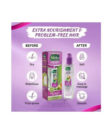 Vatika Naturals Frizz Control - Anti-Frizz Hair Serum | Olive Almond & Henna | 47 ml - Buy Online on GoSupps.com