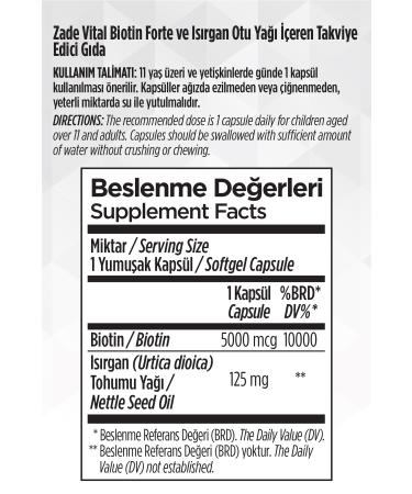 Zade Vital Biotin Forte B7 30 Capsules - Buy Online on GoSupps.com