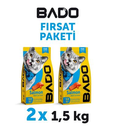 Bado Adult Cat Food Salmon 1.5 Kg 2-Piece