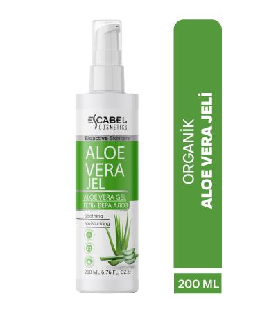 Escabel Organic Aloe Vera After Sun and Epilation Vitamin Paraben Free Gel 200ml