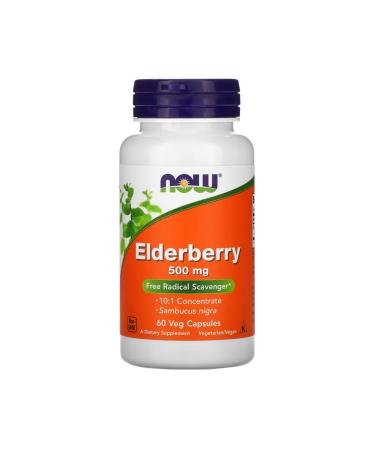 Now Foods Elderberry 500 mg 60 Veg Capsules usa version874456