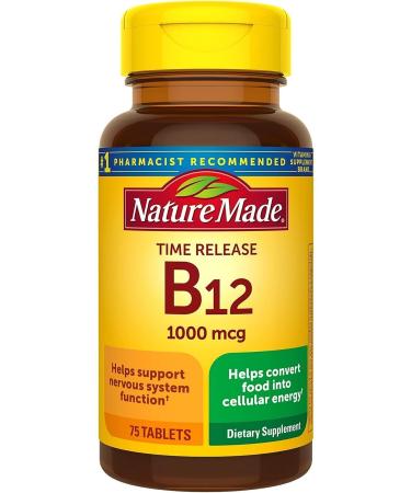 Nature Made Time Release Vitamin B12 1000 mcg 75 Tablets