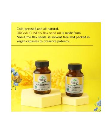Organic India Flaxseed Oil (CAPSULE) - For a Healthy Heart - Buy Online on GoSupps.com