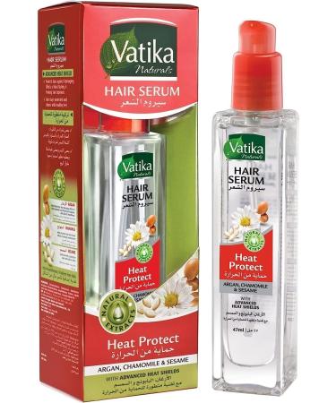 Vatika Naturals Heat Protection Hair Serum | Argan Chamomile & Sesame | Advanced Heat Shield - 47 ml