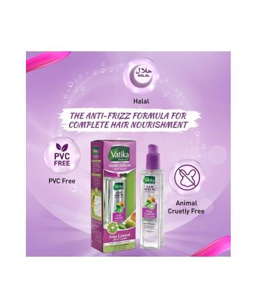 Vatika Naturals Frizz Control - Anti-Frizz Hair Serum | Olive Almond & Henna | 47 ml - Buy Online on GoSupps.com