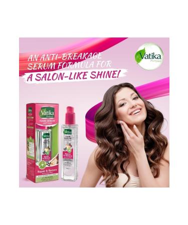 Vatika Naturals Repairing and Regenerating Hair Serum | Black Cumin Castor Oil and Garlic | Anti-Breakage - 47 ml - Buy Online on GoSupps.com