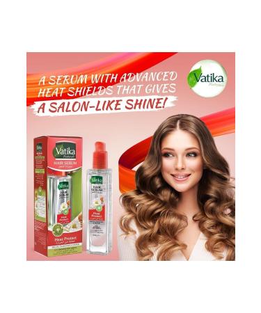 Vatika Naturals Heat Protection Hair Serum | Argan Chamomile & Sesame | Advanced Heat Shield - 47 ml - Buy Online on GoSupps.com
