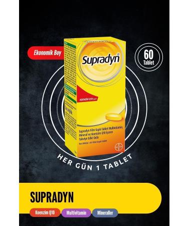 Supradyn 60 Film-Coated Tablets | Food Supplement Containing Coenzyme Q10 Multivitamins and Minerals - Buy Online on GoSupps.com