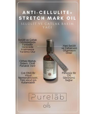 Purelab Oils Cellulite and Stretch Mark Care Oil 100 ml Cellulite and Stretch Mark Preventive Vegan Body Moisturizer - Buy Online on GoSupps.com
